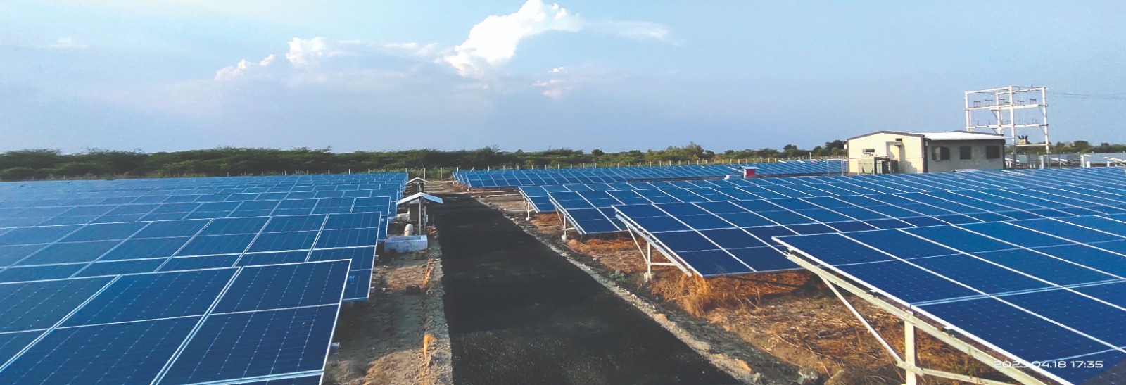 Solar energy installation underscoring sustainability initiatives